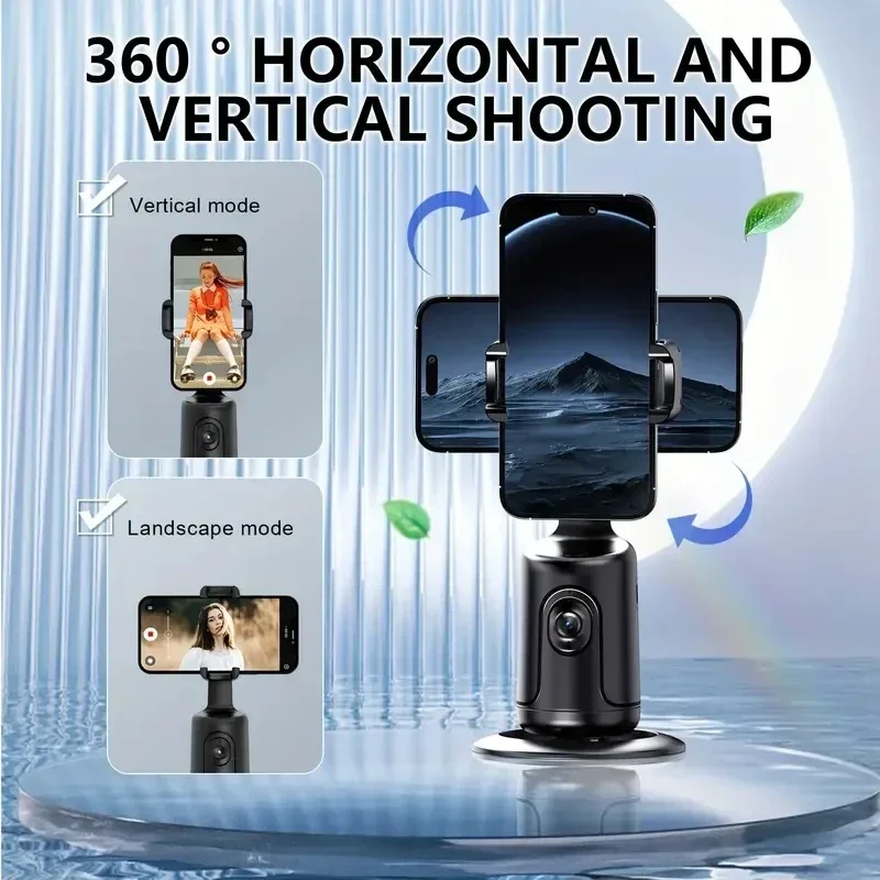 360 Rotation Auto Face Tracking Phone Holder Tripod Stand Smart Selfie Stick Fast Face & Object Tracking Cameraman Robot Mount