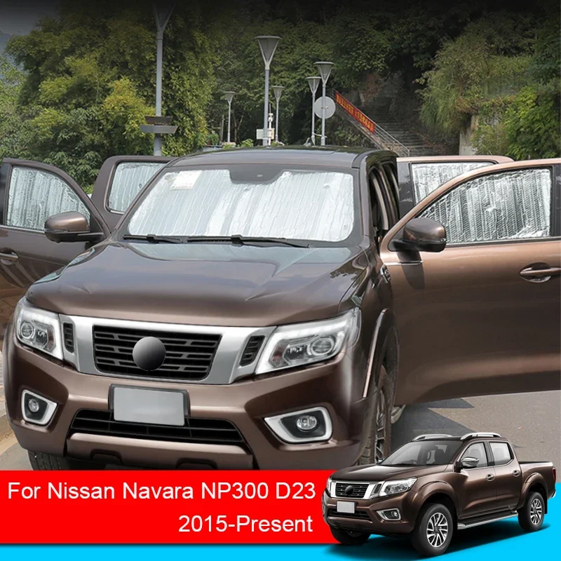 

For Nissan Navara NP300 D23 2015-2023Car Sunshades UV Protection Cover Window Curtain Sun Shade Visor Windshield Car Accessories