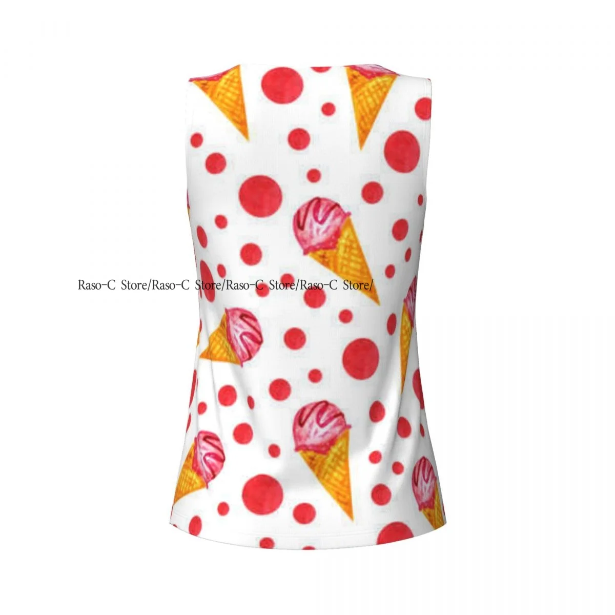 ผู้หญิงเสื้อกล้ามกีฬาหลวมเสื้อโยคะแห้งเร็วออกกำลังกายเสื้อกีฬาไอศกรีมโคนรูปแบบเสื้อโยคะ