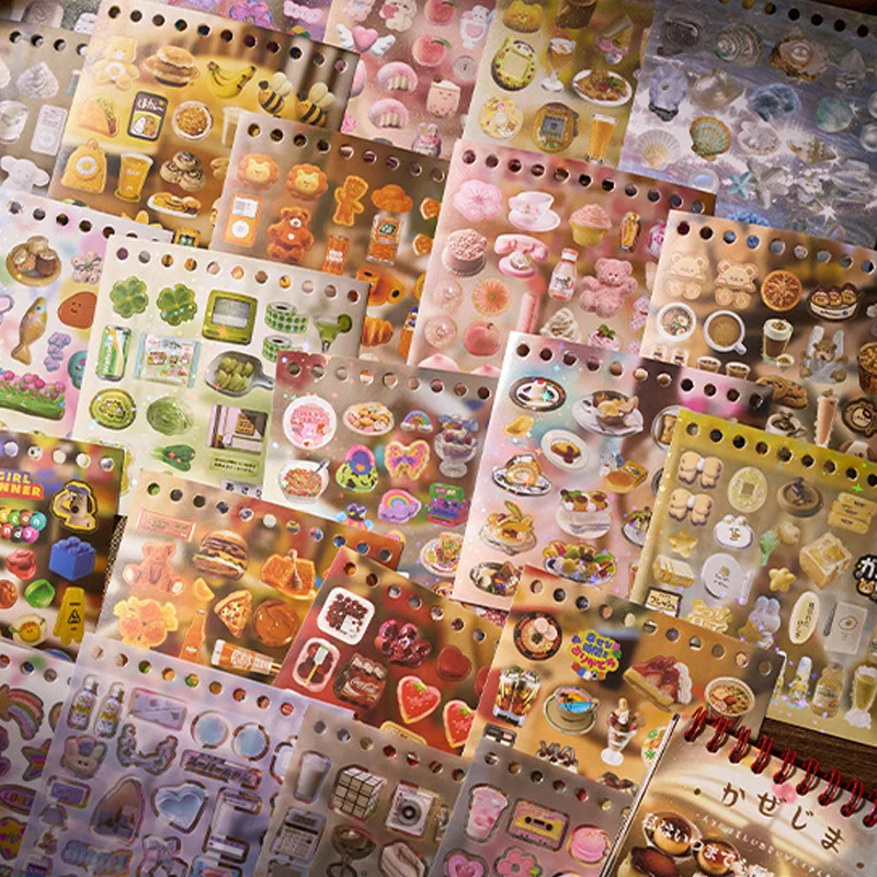 50 pcs/bag Camellia Season Series Japanese Vintage Style Pre-cut Foil Coil Stickers for Books, Notebooks, and Gooka Materials