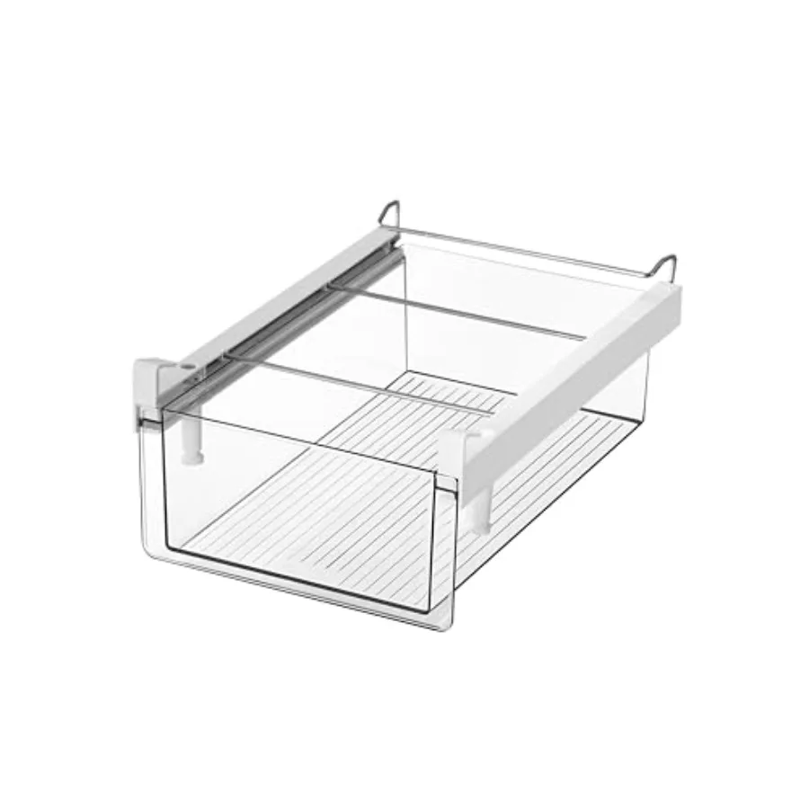 

Large Fridge Drawer Organizer 14in-20in Upgradation Refrigerator Undershelf Drawer, Extra-Deep Storage Deli eat, Cheese, Eggs,