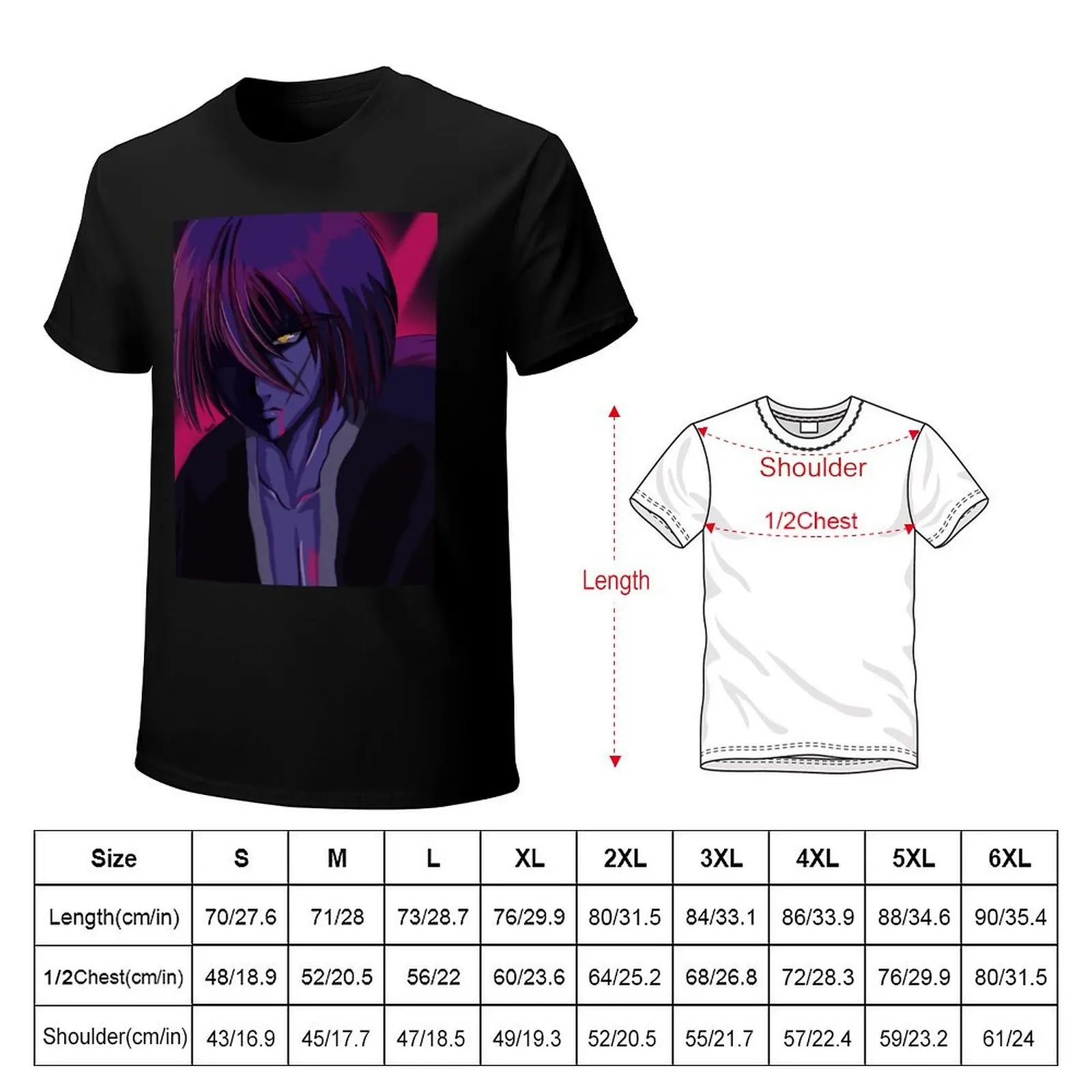 Battousai - Rurouni Kenshin T-Shirt Non-Shrink Basic Cotton T-Shirt