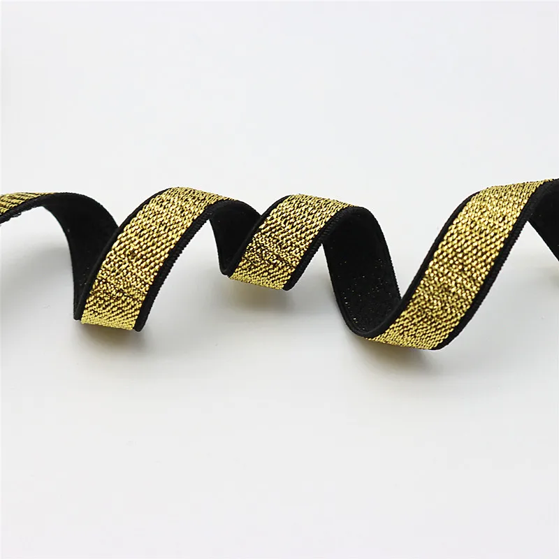 10mm 10 Meters Gold and Silver Elastic Belt Rope Rubber Band Ribbon DIY Garment Accessories Sewing Accessories