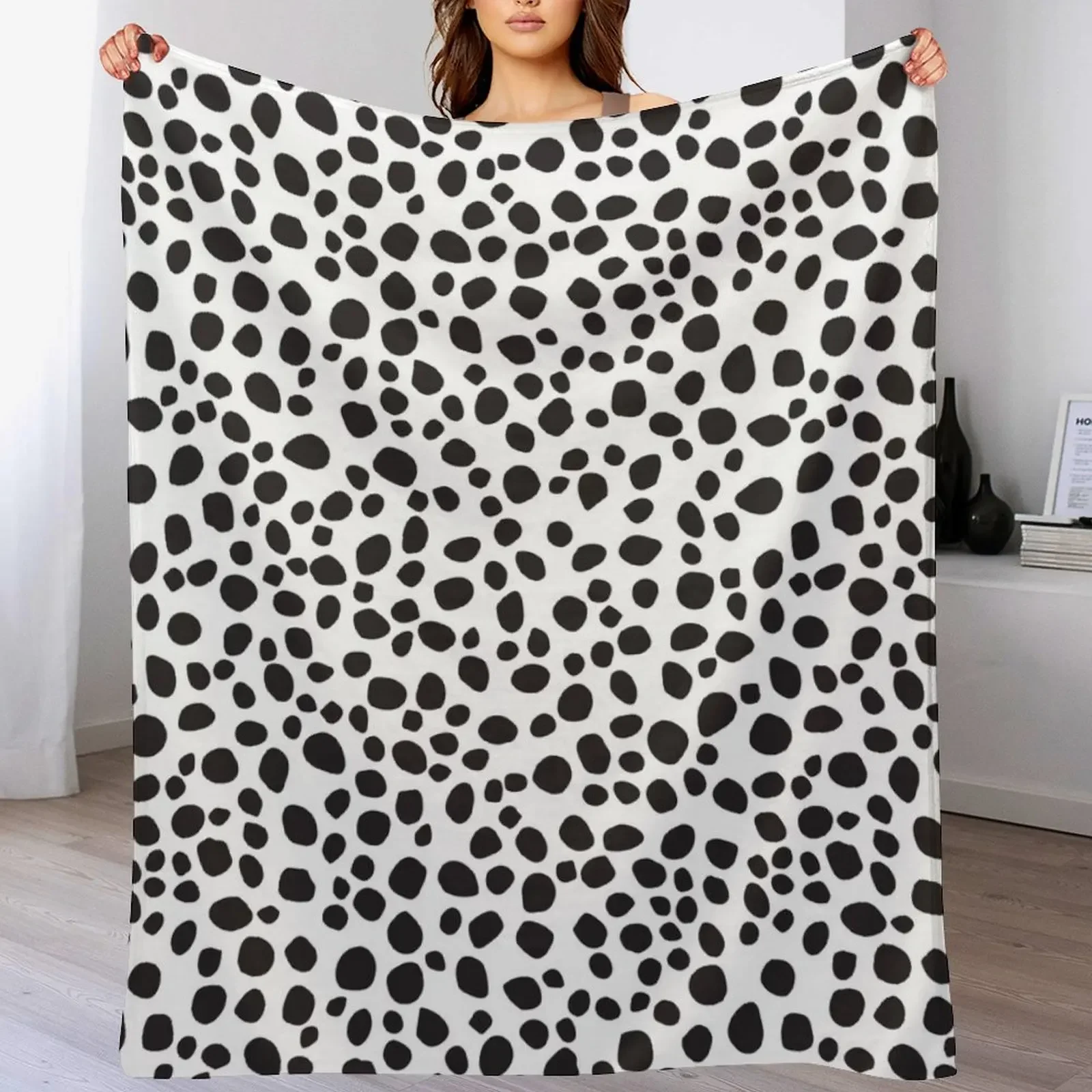 

Black Dalmatian Pattern Throw Blanket Stuffeds Travel Polar Blankets