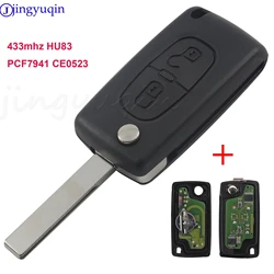 New 2 Button Remote Flip Key Car Key For Peugeot 207 307 308 407 For Citroen With ASK 433MHz PCF7941 Uncut HU83 Blade ID46 Chip