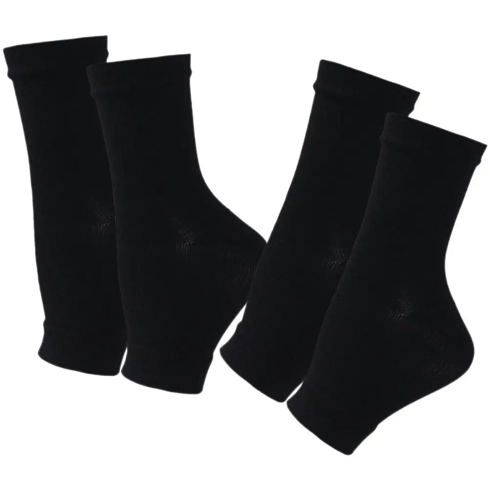 2Pairs Ankle Support Compression Socks Breathable Elastic Sleeve Foot Pain Relief for Sports Recovery Plantar Fasciitis