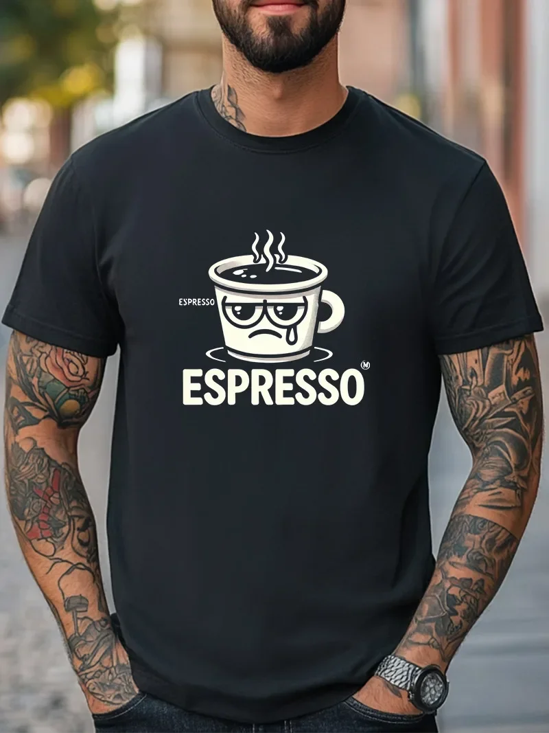 Espresso Depresso T-Shirt Funny Sad Coffee Cup Unisex Women Men Casual Tee