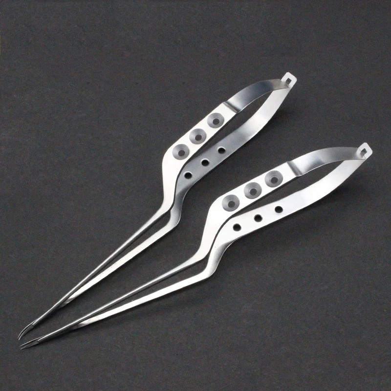 Stainless steel gun-shaped micro-scissors gun-shaped spring surgical tissue curved equipment brain scissors neurosurgery