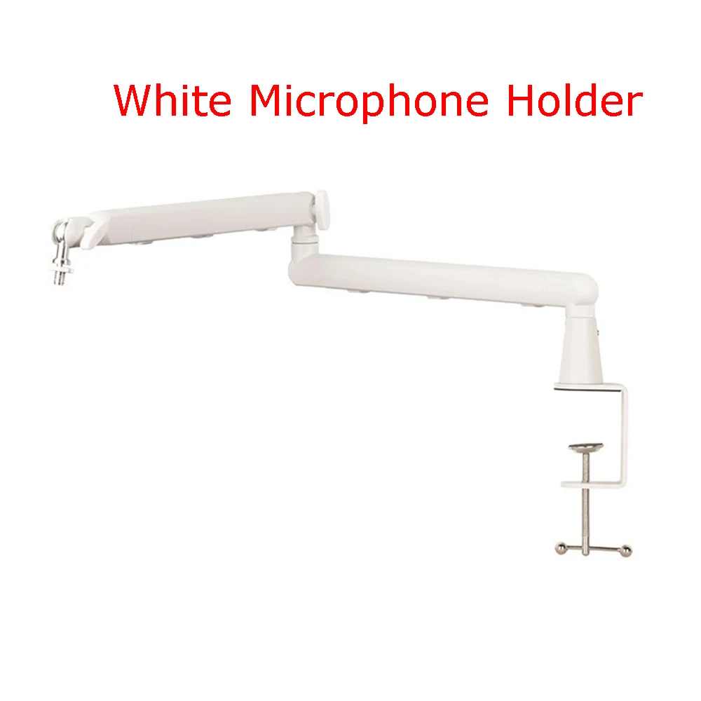 

White Microphone Holder Standard Version,Add with Heightening Bar Mobile Phone Tablet Universal Multifunctional Holder