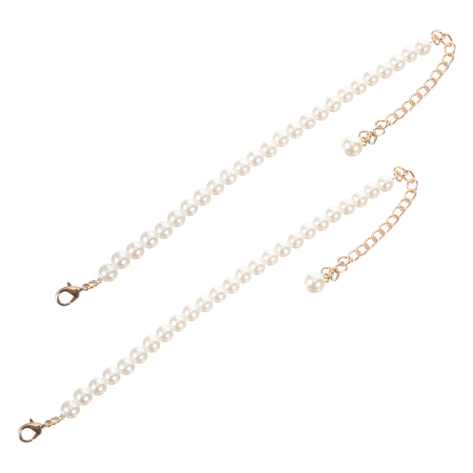 

2pcs High Heels Pearl Chains Replacement Straps Elastic Shoe Metal 52cm Extend Detachable Ankleheel Friendly Practical