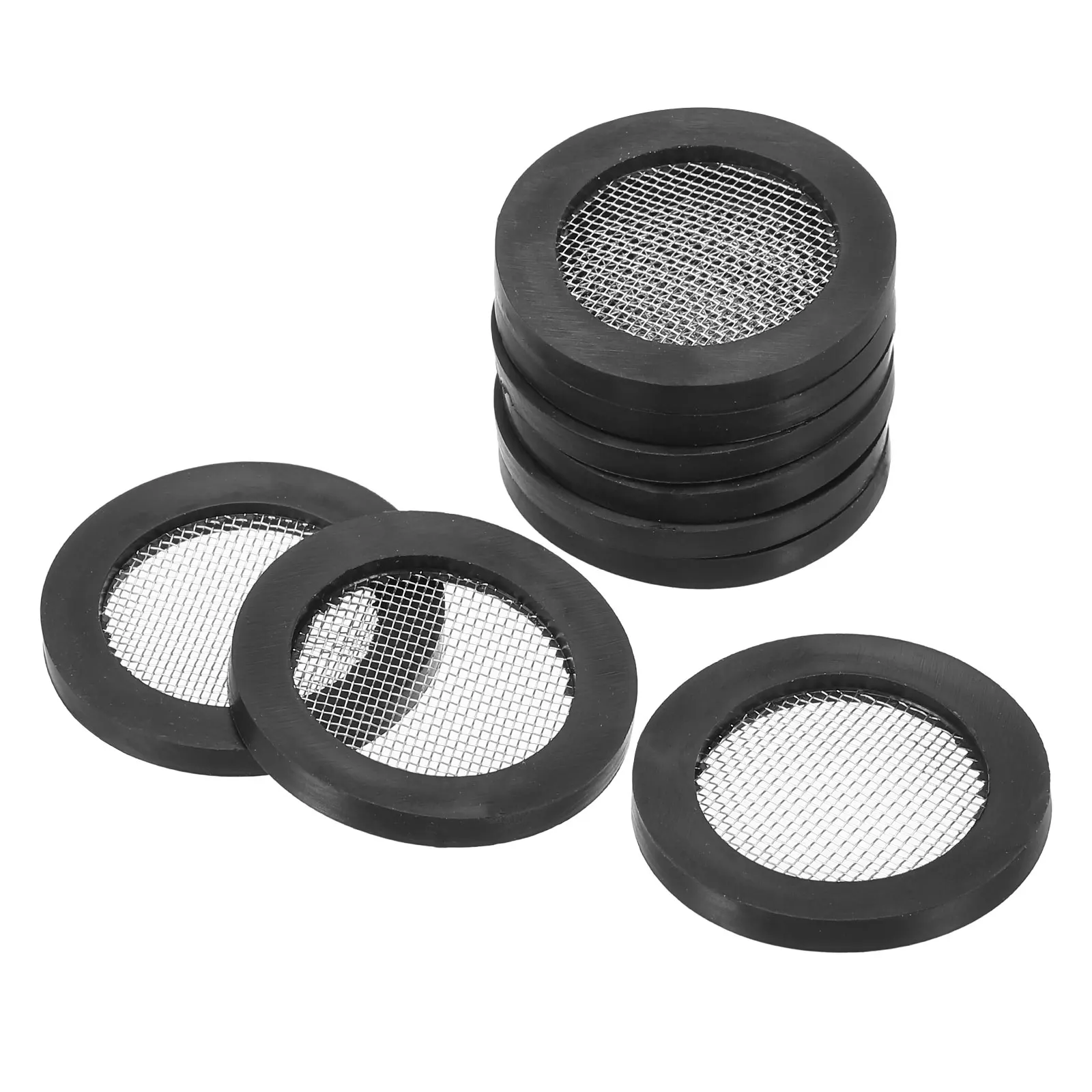 Uxcell 3/9/12/15Pcs Rubber Flat Washers 19mm/24mm/30mm OD with Stainless Steel Filter Gasket for Faucet Pipe Water Hose