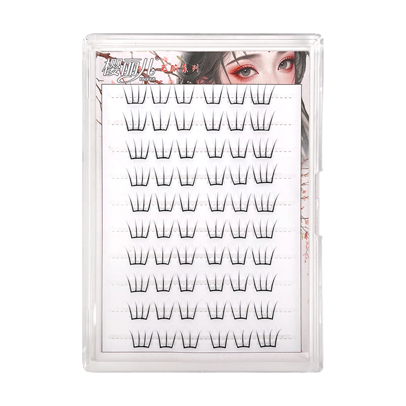 เกาหลี U รูปขนตา DIY False Lashes ธรรมชาติการ์ตูน Lashes แต่งหน้าเครื่องมือ