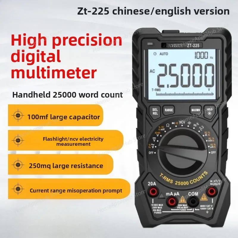 The ZT225 Four-and-a-half-digit Multimeter with An Automatic Range and 25,000 Characters Is A High-precision Digital Multimeter