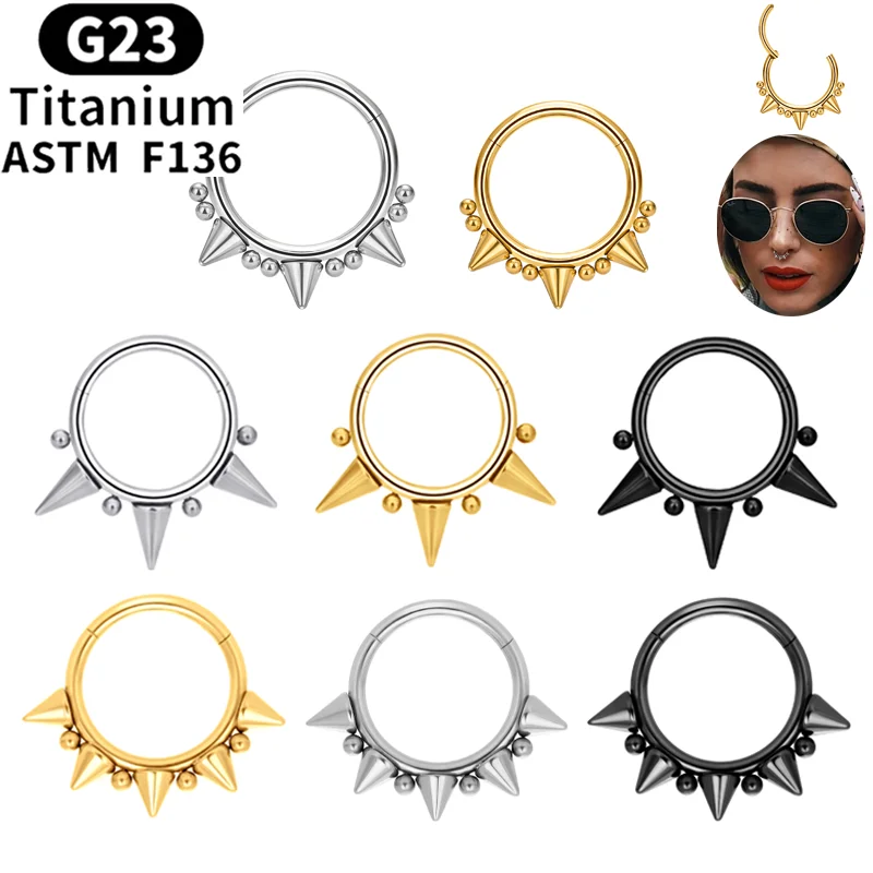 1pcs G23 Titanium Piercing punk sexy Nose piercing septum Ring Tragus Lobe Earring sexy Clicker women Body Piercing Jewelry