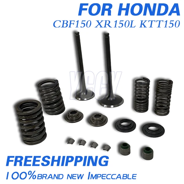 Kit de válvulas de escape y admisión impecables para motor de motocicleta con sello de aceite y placa de bloqueo para HONDA CBF150 XR150L KTT150 XR 150 CBF 150