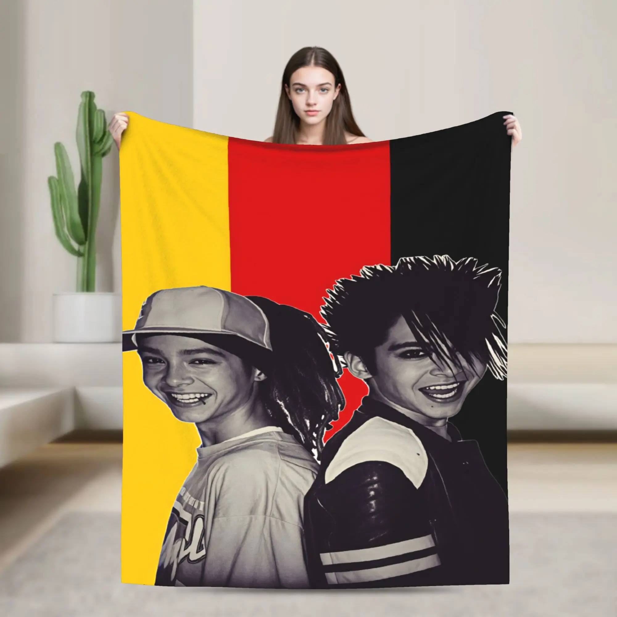 Tokio Hotel Bill Tom Kaulitz  Flannel Blanket Soft Durable Bedding Throws for Home Decor Travel Novelty Bedspread Sofa Bed Cover