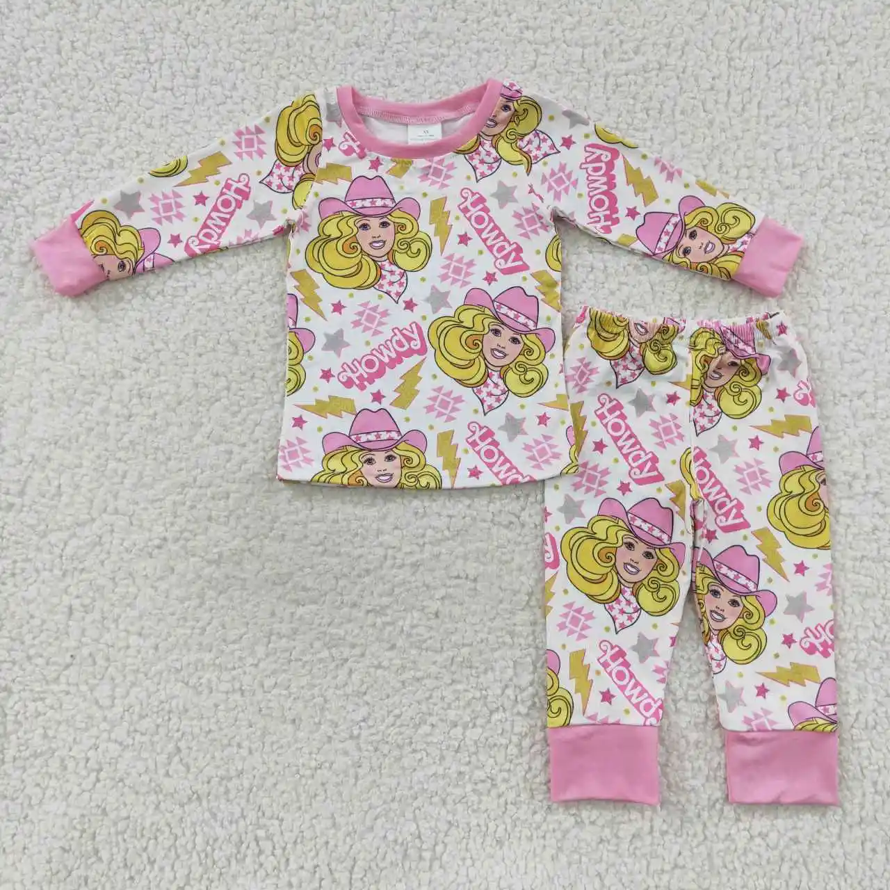 Latest Trend RTS Two Pieces Toddler Girls Pink Sets Baby Boutique Western Clothes Kids Howdy Clothes Outfit