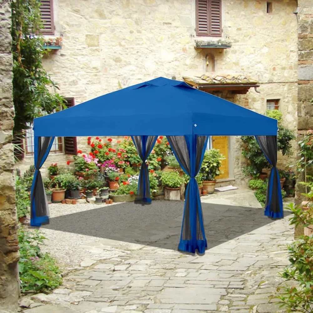 

Pop Up Gazebo with Netting, Wheeled Storage Bag, 10x10 Gazebo