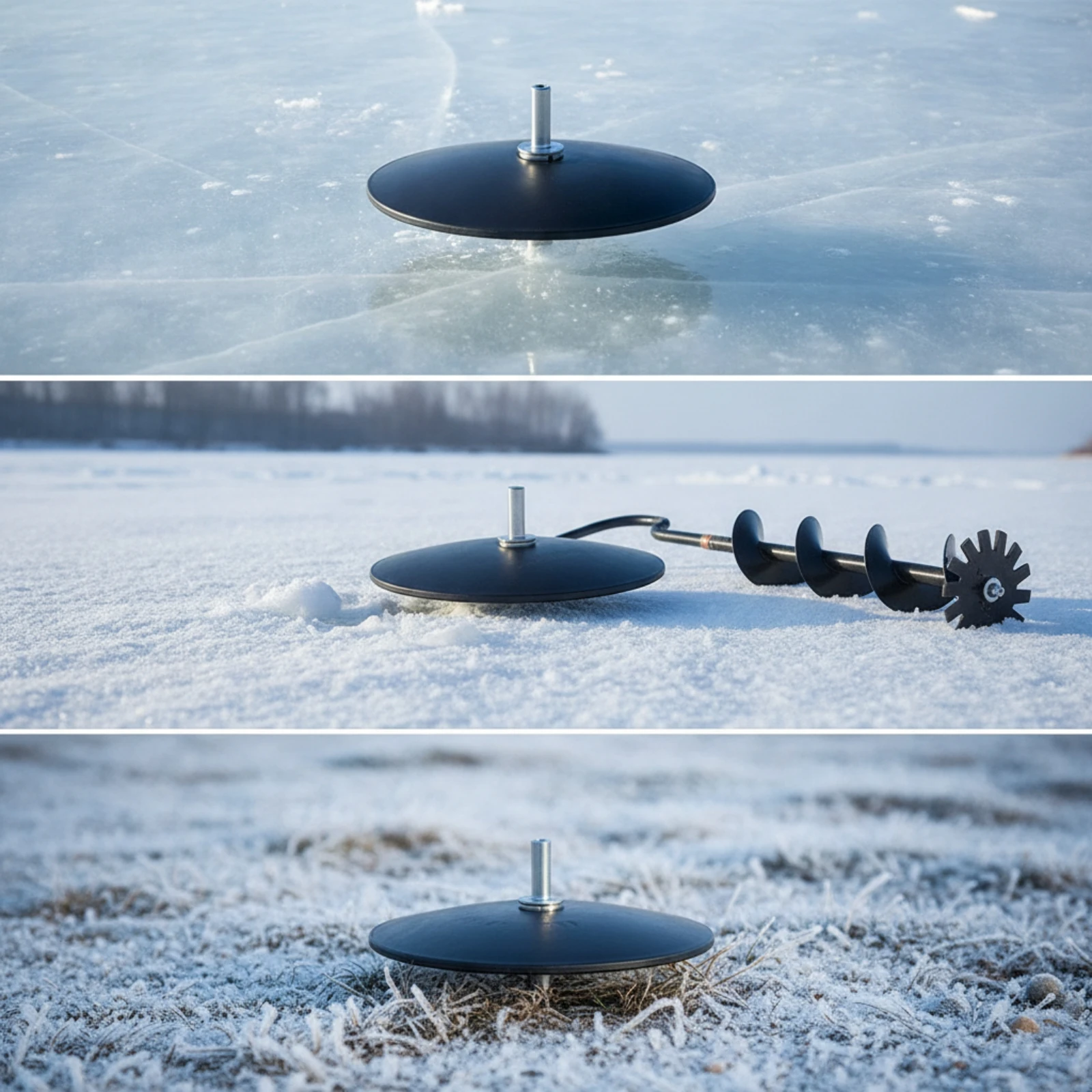 Fishing Equipment Adapter Compact Circular Nylon Ice-Drill Adapter for Anglers, Ice-Covered Lakes