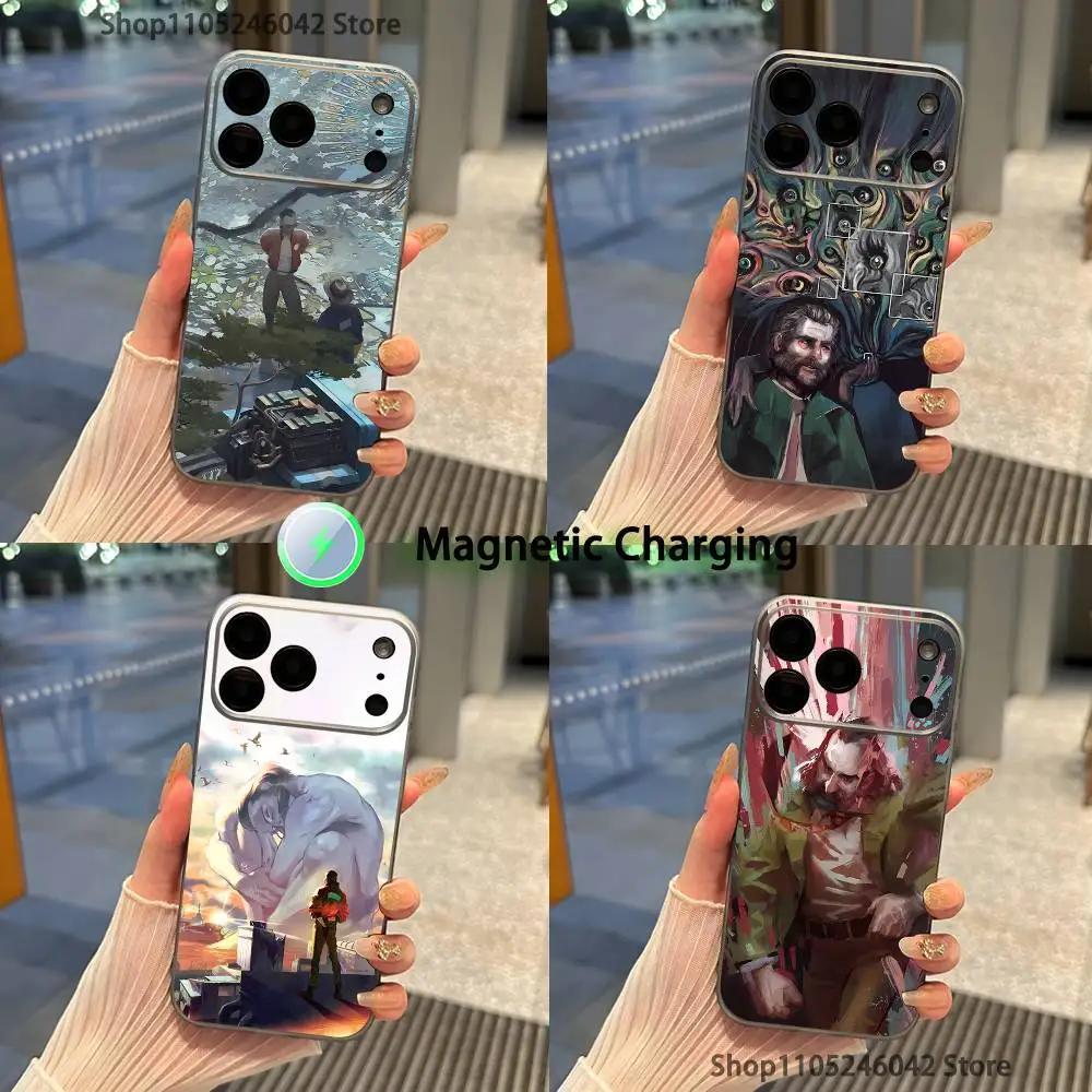 

Game D-Disco E-Elysiums For iPhone 17,16,15,14,13,12,11,Pro,Max,Plus Magnetic Wireless Charging Transparent gray Phone Case