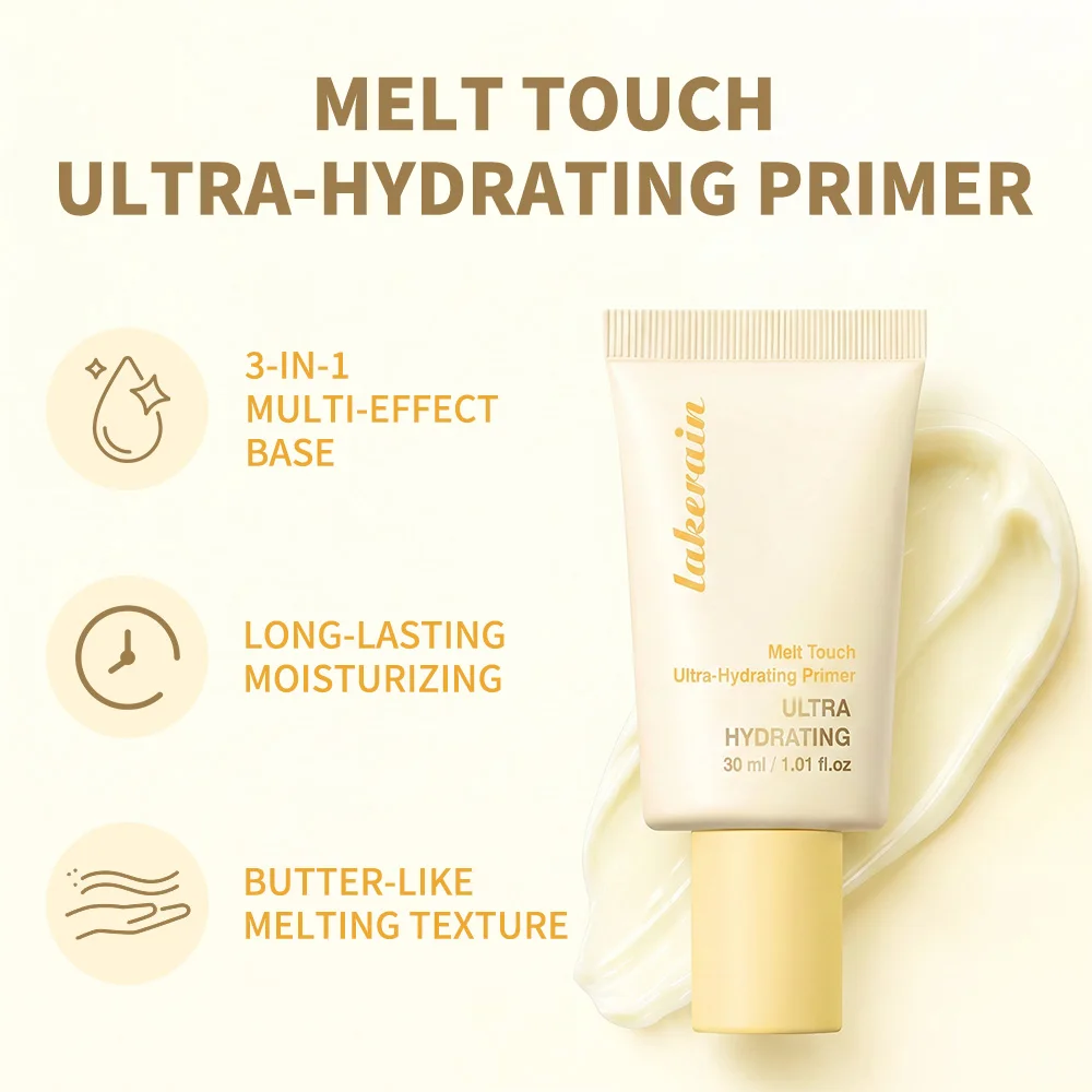 Butter Moisturising Primer Correct Rough Pore Deep Hydration Dewy Glass Effect Base Makeup Primer，Moisturizer，Serum 3-in-1 Base