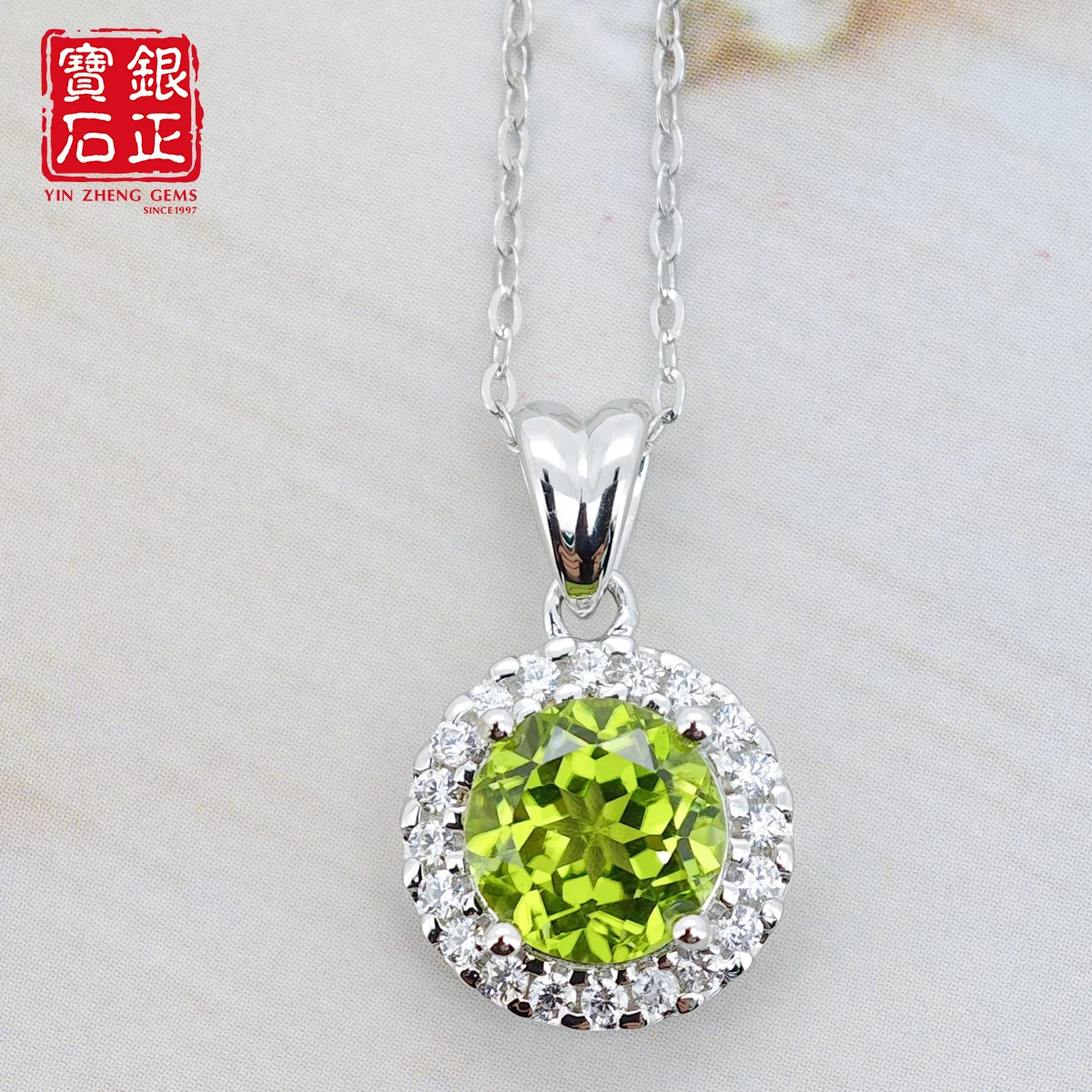 YinZheng натуральный перидот лабораторный рубин кулон ожерелье 100% стерлинговое серебро 925 пробы цепочка ожерелье женские эффектные драгоценные камни ювелирные изделия
