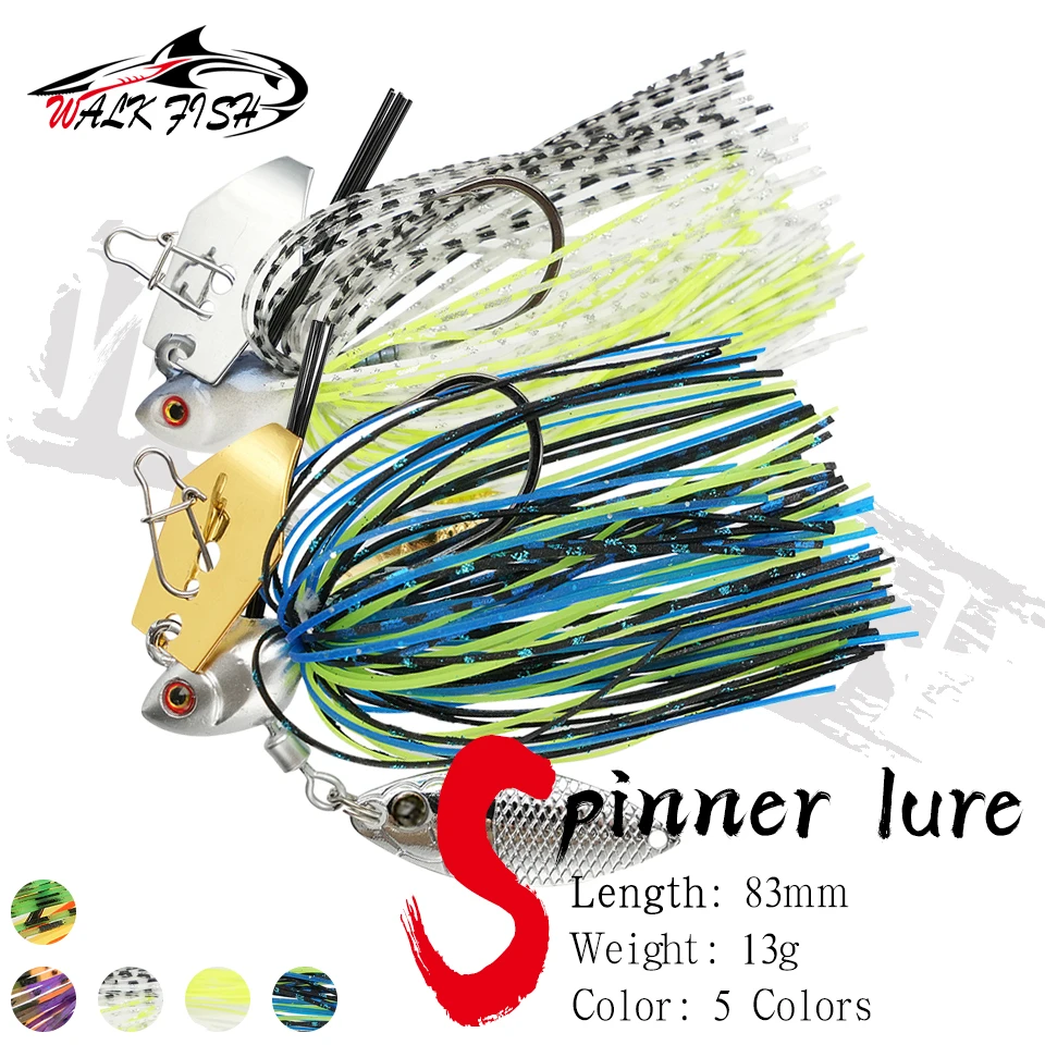 WALK FISH 1 ud. 13g 83mm Señuelo de pesca giratorio de metal, Jighead sin enredos, Jig de pala grande, Wobbler para lubina