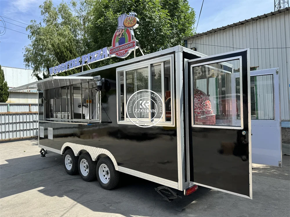 Caminhões móveis do alimento do aço inoxidável, Sorvete De Café Com Equipamentos Totalmente De Cozinha, Reboque De Fast Food, Venda