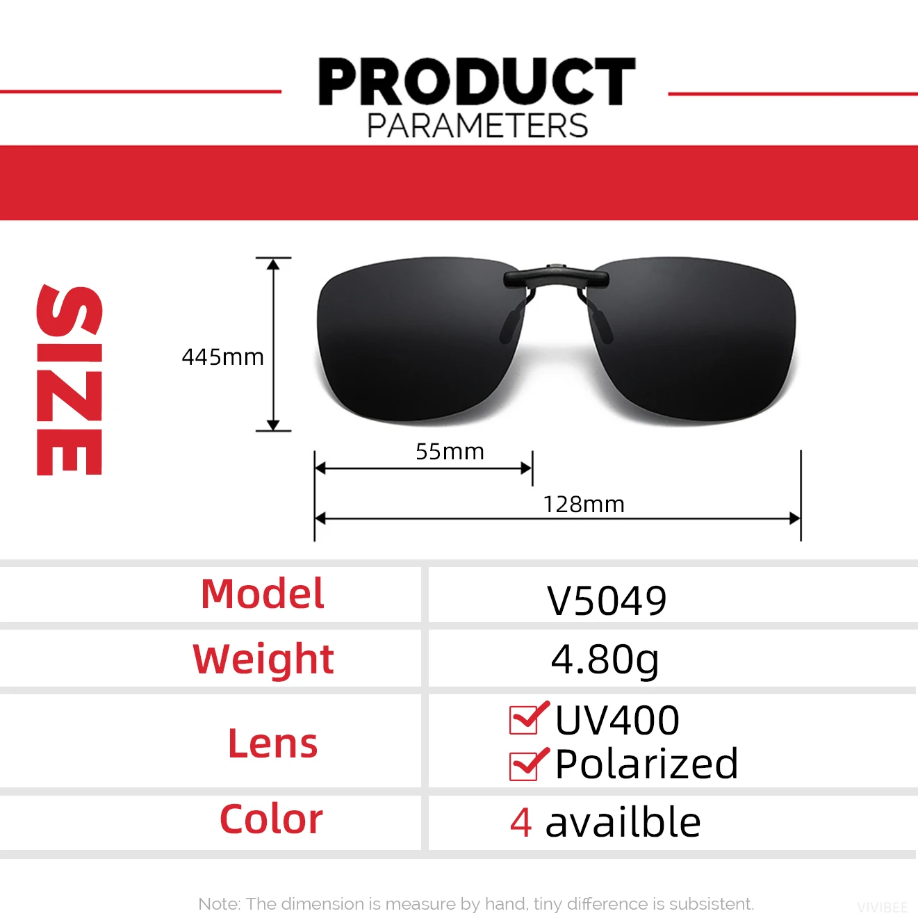 Quadratische Clip-On-Sonnenbrille für Damen, polarisiert, schwarze Linse, UV400, Nachtsicht, Fahren, Herren, Brille, Clips, blendfrei, Vintage-Brille – Detail 8