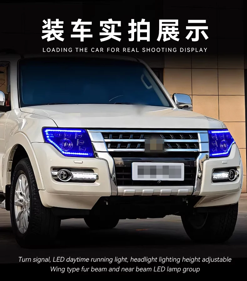 

For Mitsubishi Pajero Shogun Montero Gen 4 V87 V93 V97 V98 2005-2021 Laser LED Headlight Assembly w/ Dynamic Startup Sequential