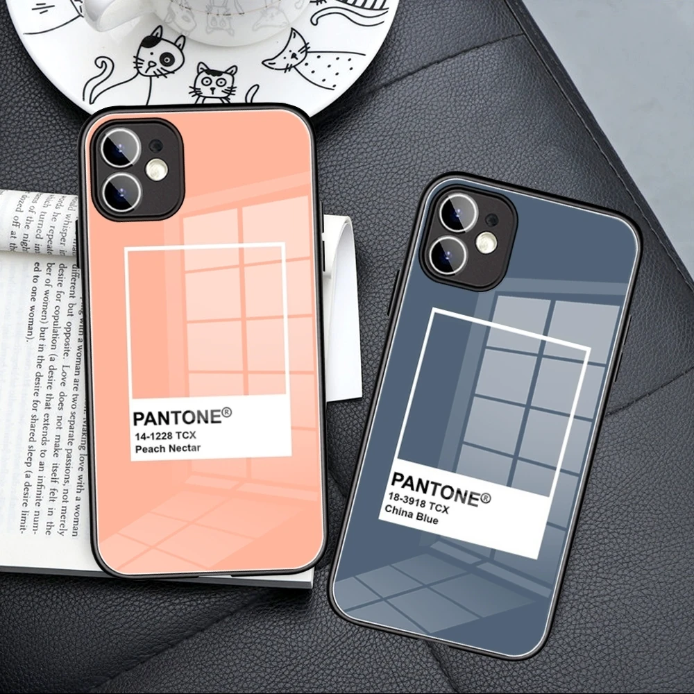 Pantone Color Card  Phone Case Tempered Glass For IPhone 14 15 12 Pro 14 Plus 13 Pro MAX iphone Samsung S24 Ultra S23 FeCovers