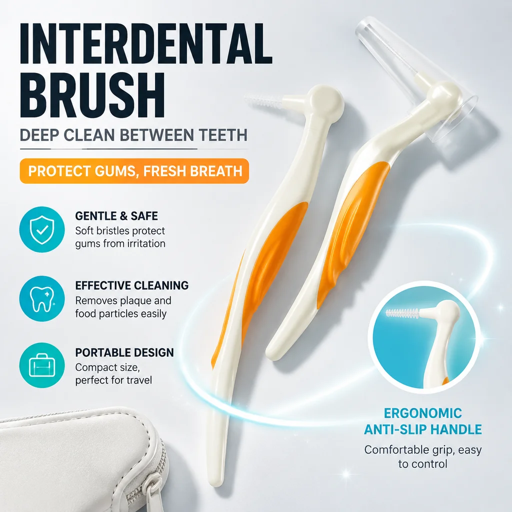 Four colours Interdental Brush For Dental Orthodontics Clean Between Teeth Cleaning Tools Soft Mini Brush With Dust Cover