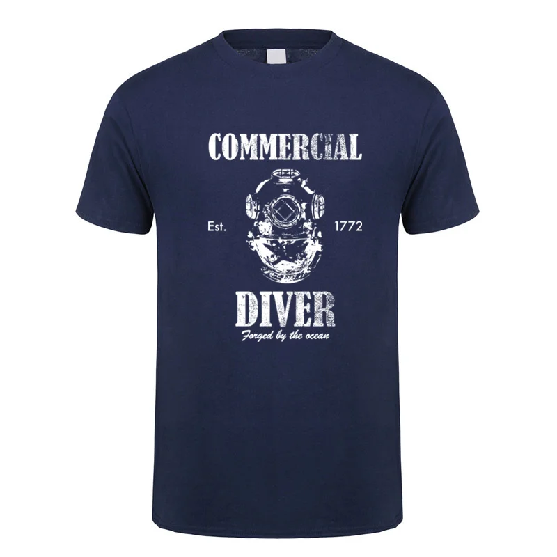 الغواص التجاري تي شيرت الصيف الرجال القطن قصير الأكمام الغوص الغوص تي شيرت مضحك التي شيرت رجل بلايز المحملة DY-215