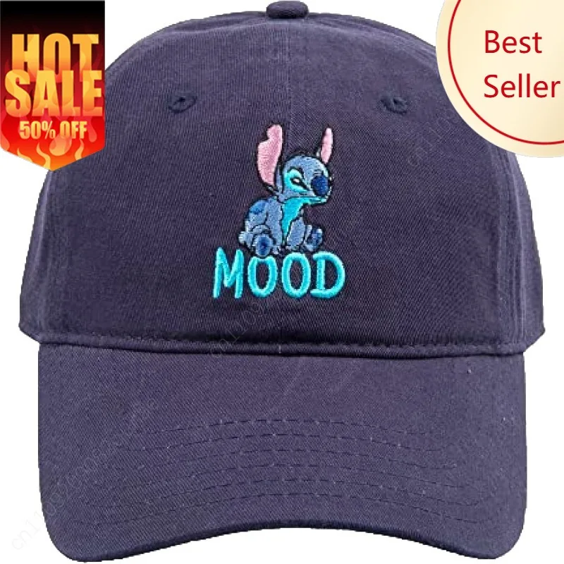 

Disney Stitch Dad Hat, Adjustable Cotton Baseball Cap with Curved Brim, Navy, One Size