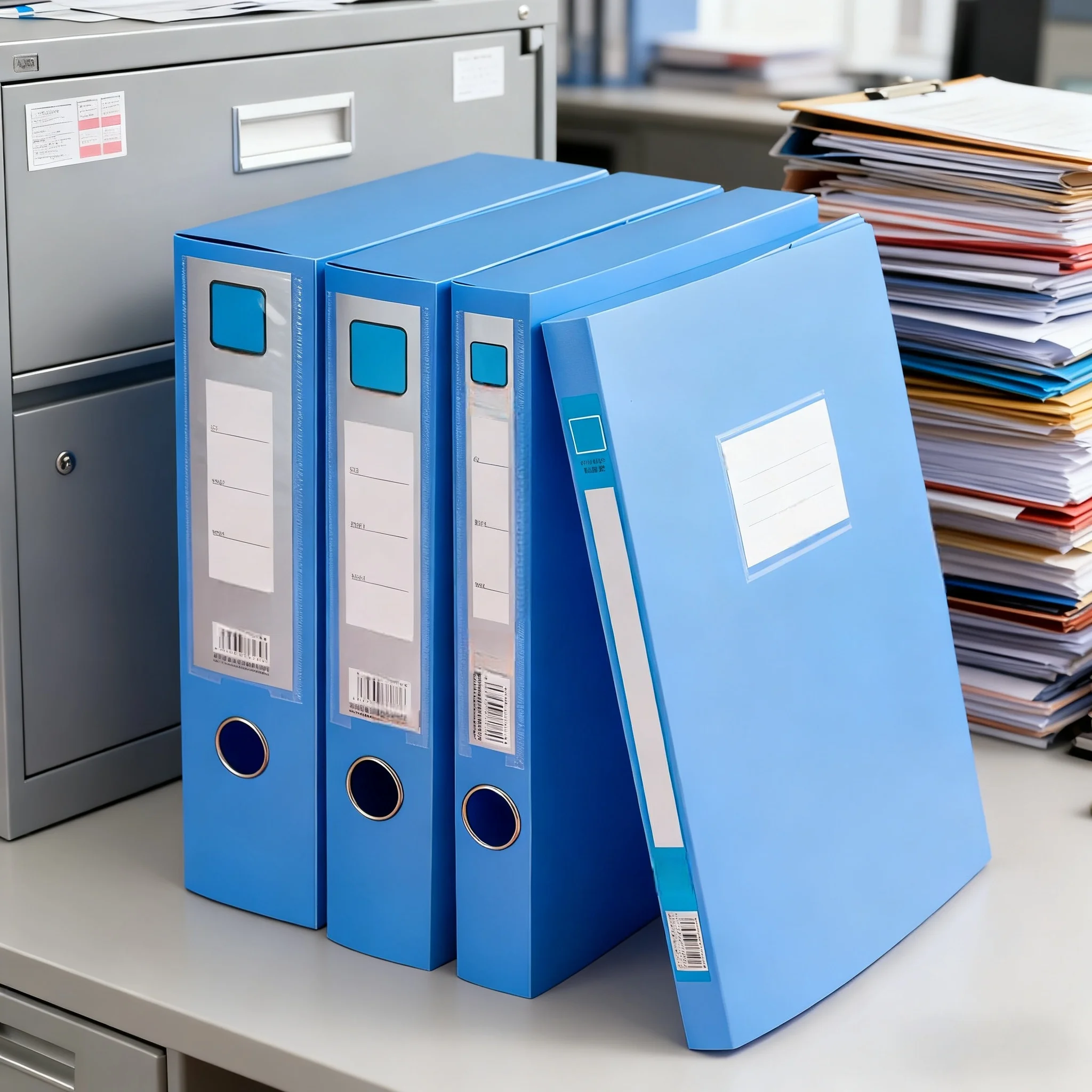 11-Piece A4 Plastic File Box, Thickened Document Storage Box, Foldable Storage Box, Financial Voucher Data Box, Folder for Office Use