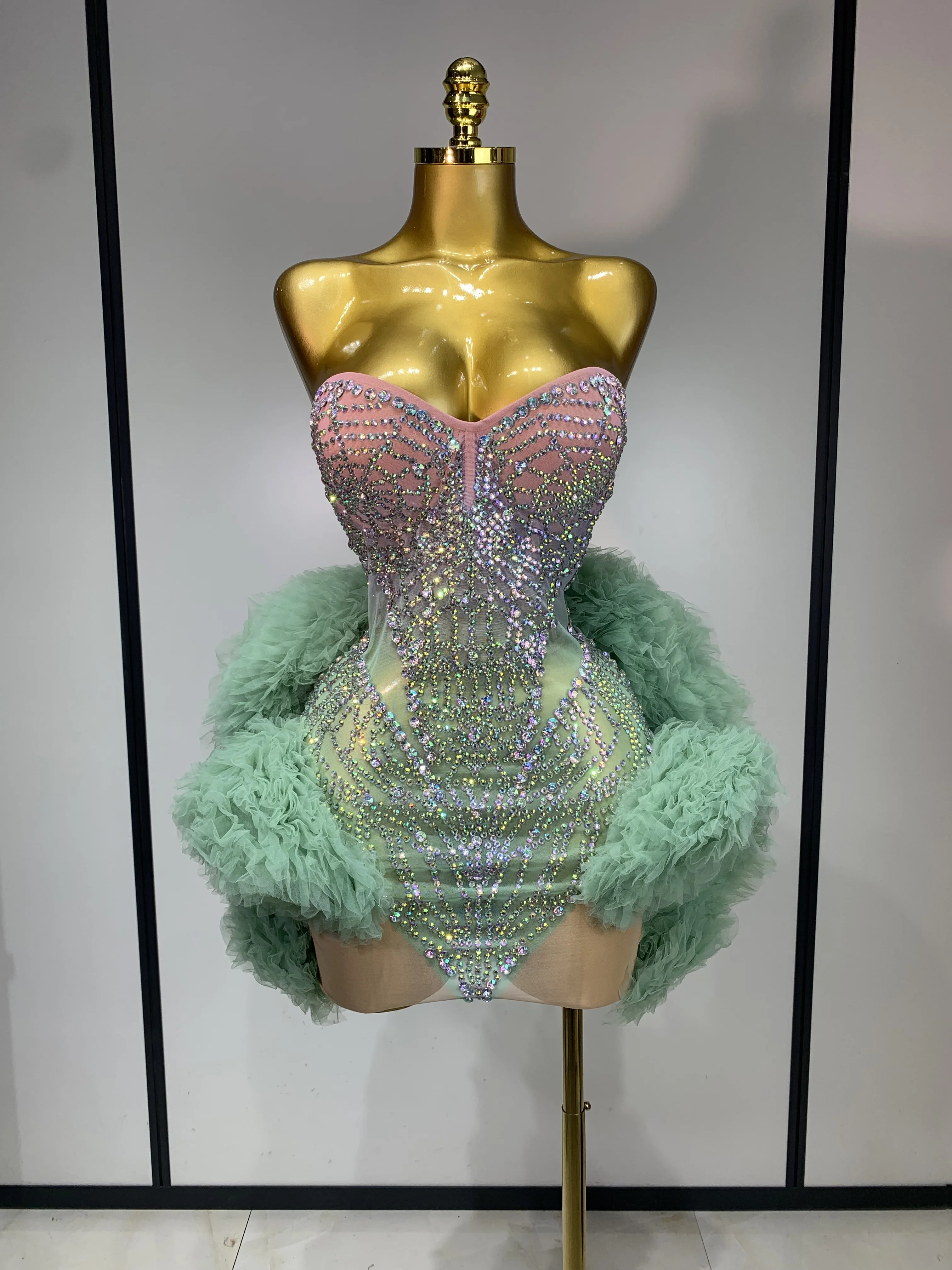 princess polly irena strapless mini dress green Princess Polly Irena Mini Dress - Green