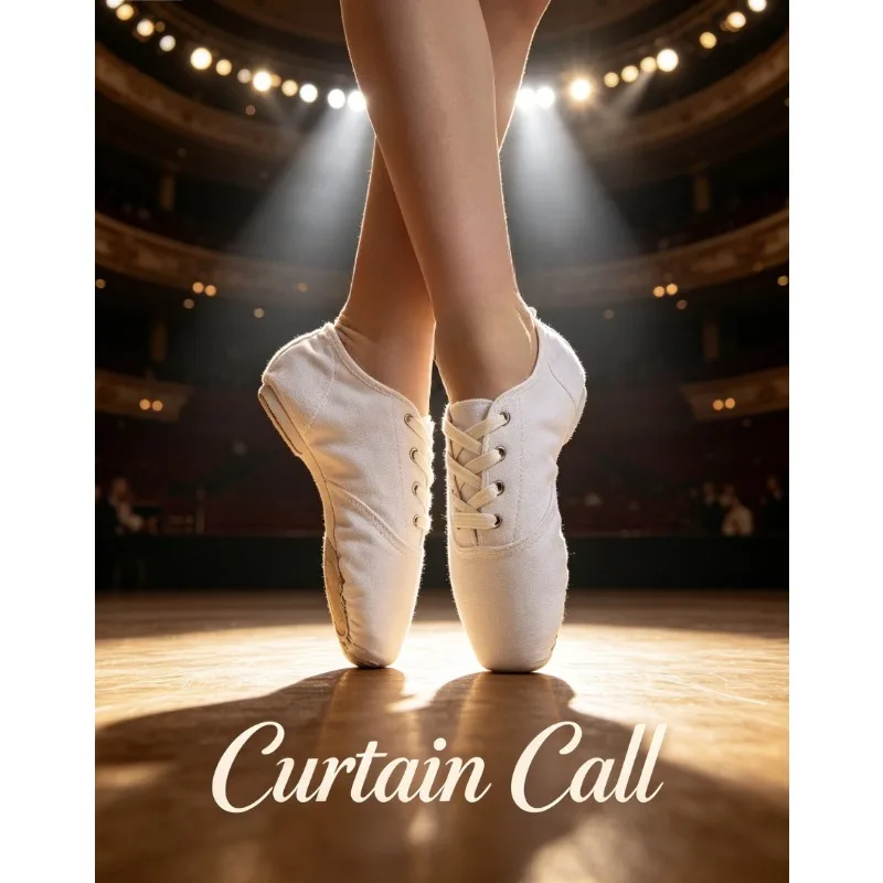 Kids Canvas Dance Shoes Soft Sole Split Sole Jazz Sneakers Adult Modern Gymnastics Footwear for Daily Practice Stage Performance