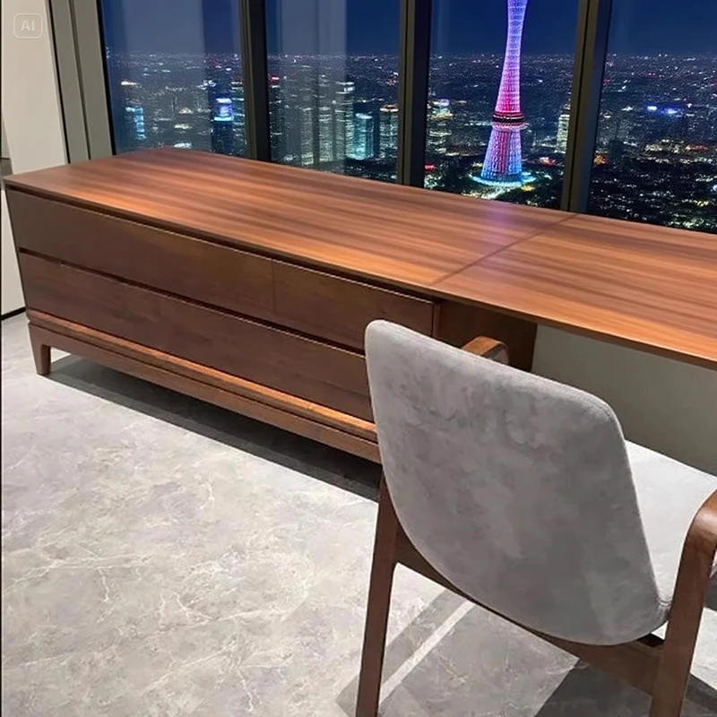 頑丈な収納付きエグゼクティブデスク、モダンで安価な木製大型オフィスデスク、引き出し付き高級デスク、オフィス家具