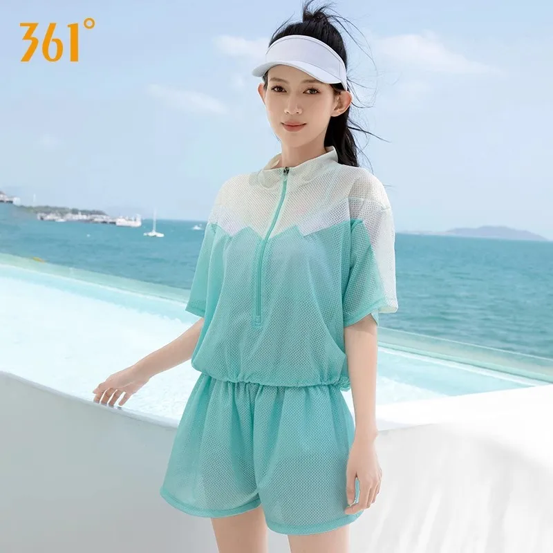 361°Women Professional WaterProof Sexy Push Up Athletic Swim Glasses Cap Rash Guard Sun Protect Surfing Shirt Trunks Vest Beach