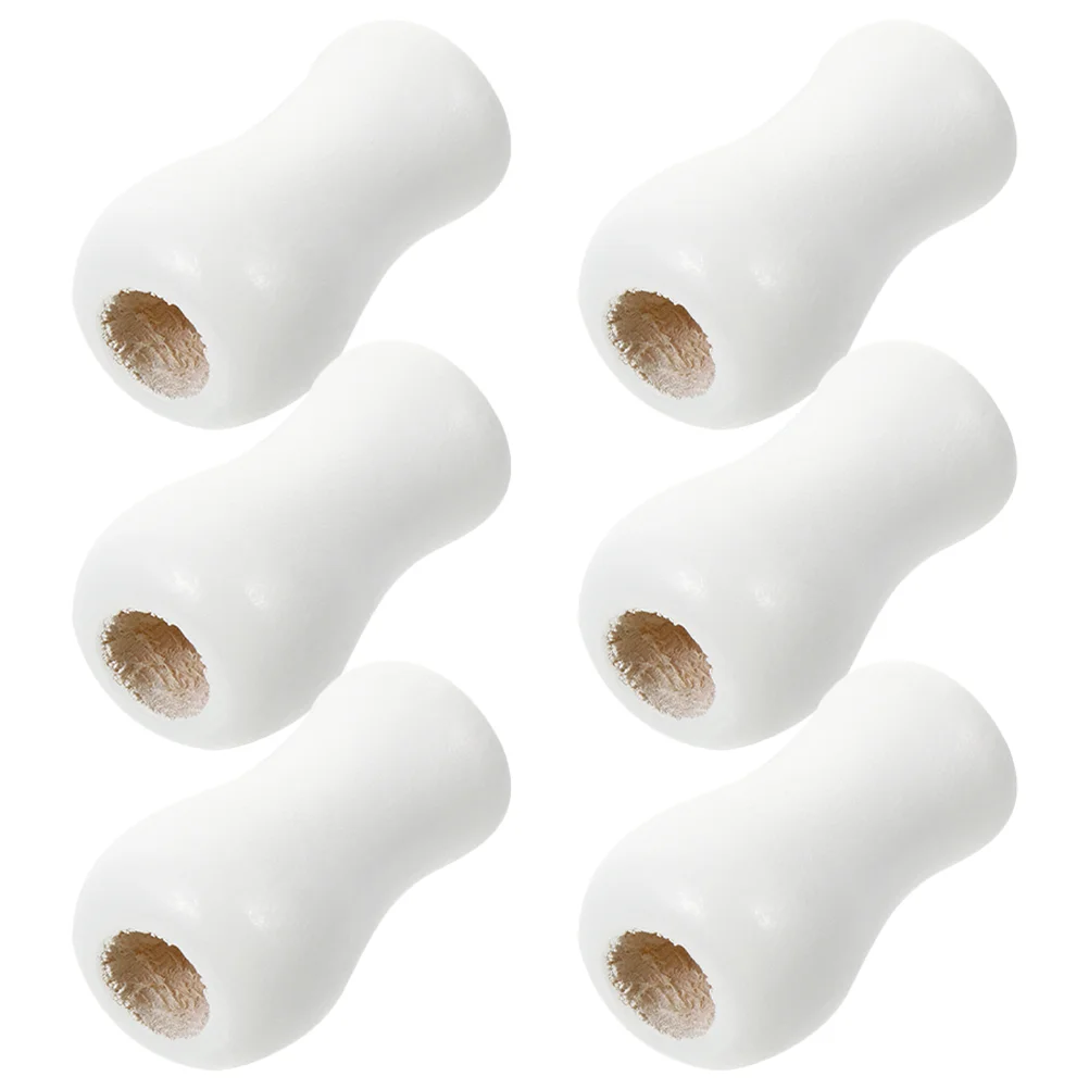 

6 Pcs Room Darkening Mini Blinds Retro Fan Bed Cable Accessories Curtain Wooden Pendant (white) 6pcs Light