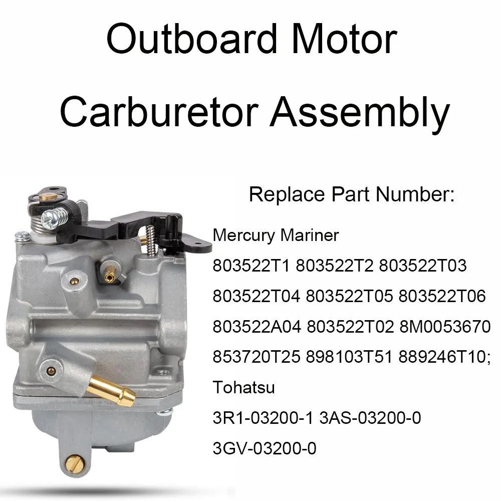 Carburetor for Mercury 2 2.5 3.5 4 5 6 HP and Tohatsu MFS NSF 4 5 HP Outboard Motors Outboard Motor Carburetor Assembly view 2