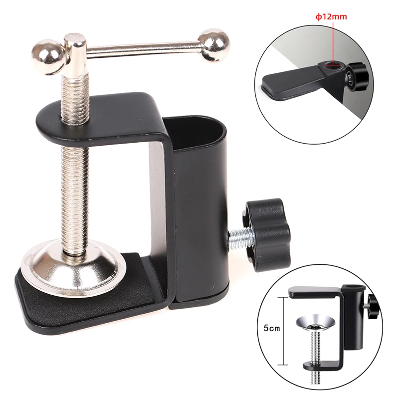 1PC Practical Heavy Duty Metal+Plastic Desktop Mounting Clip for Microphone Desk Lamp Stand