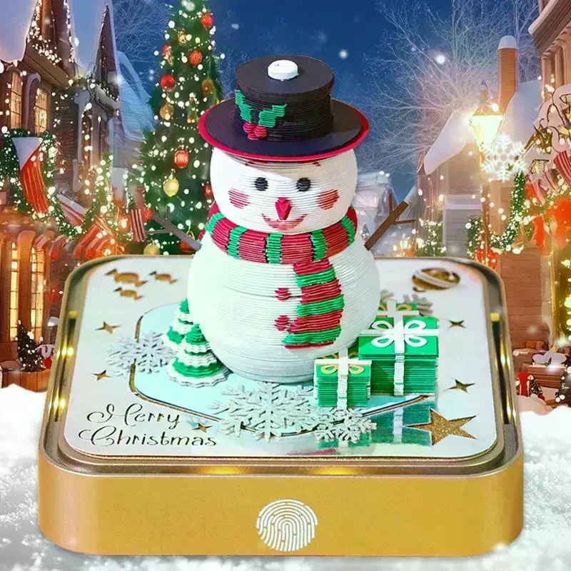 [MA]Time Piece Calendar 2027 Desk Calendar With LED Light 3D Tear-away Calendar Paper Carving Art Memo Pad Notepad Desktop Decor