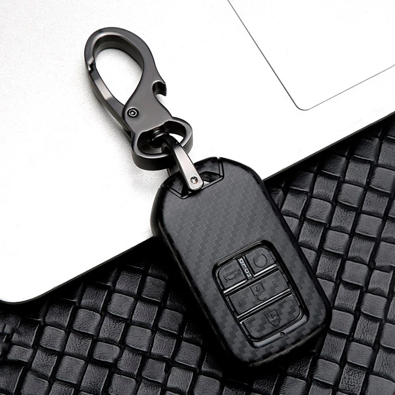 Carbon Car Key Case Cover for Honda Civic CR-V HR-V Accord Jade Jazz City Pilot Crider Odyssey 2015 2016 -2018 2019 Keychain Bag