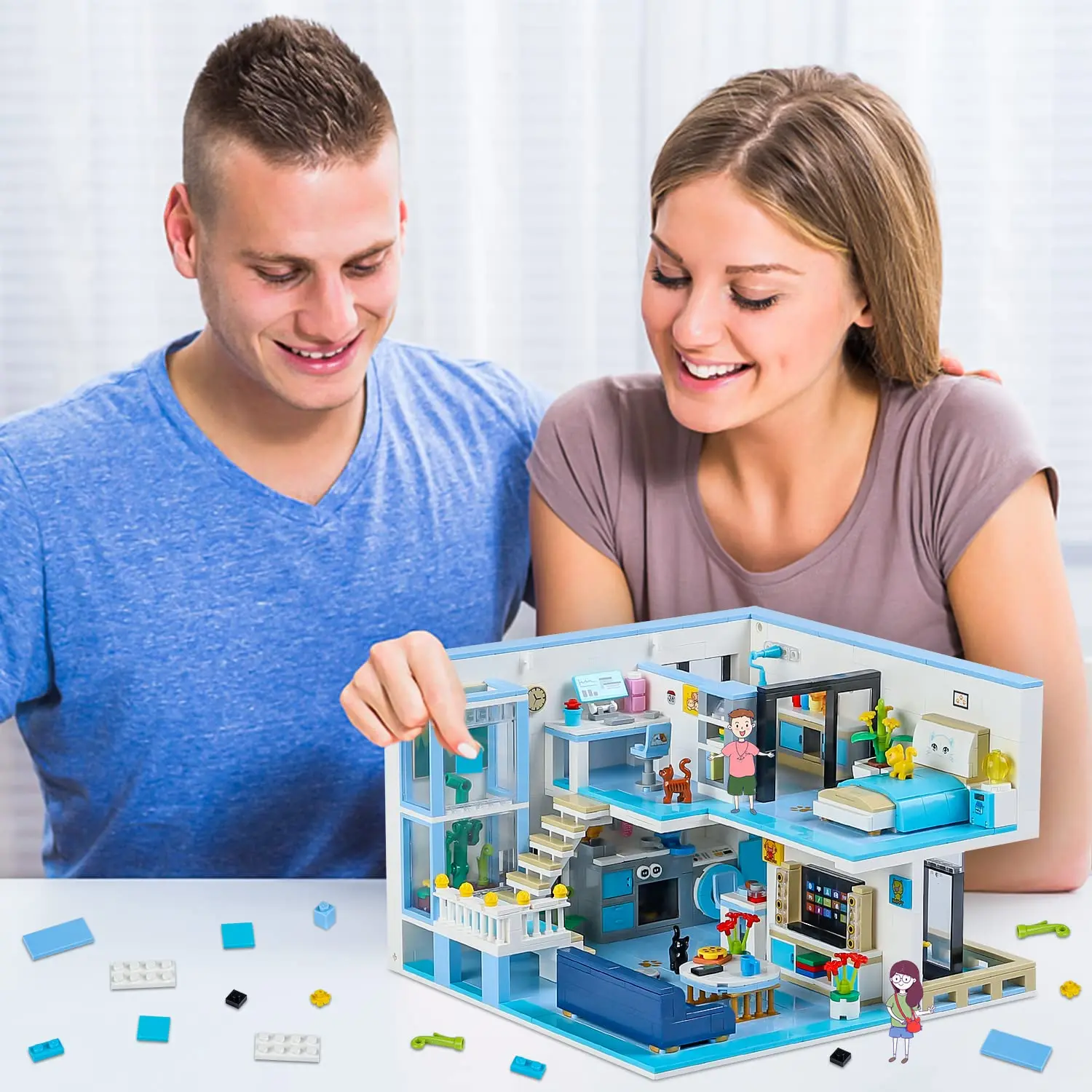 1235PCS Friends Duplex Apartment Building Block Sets Mini Dream House Collectible Kit Birthday Ideas Gifts for Adults Teens