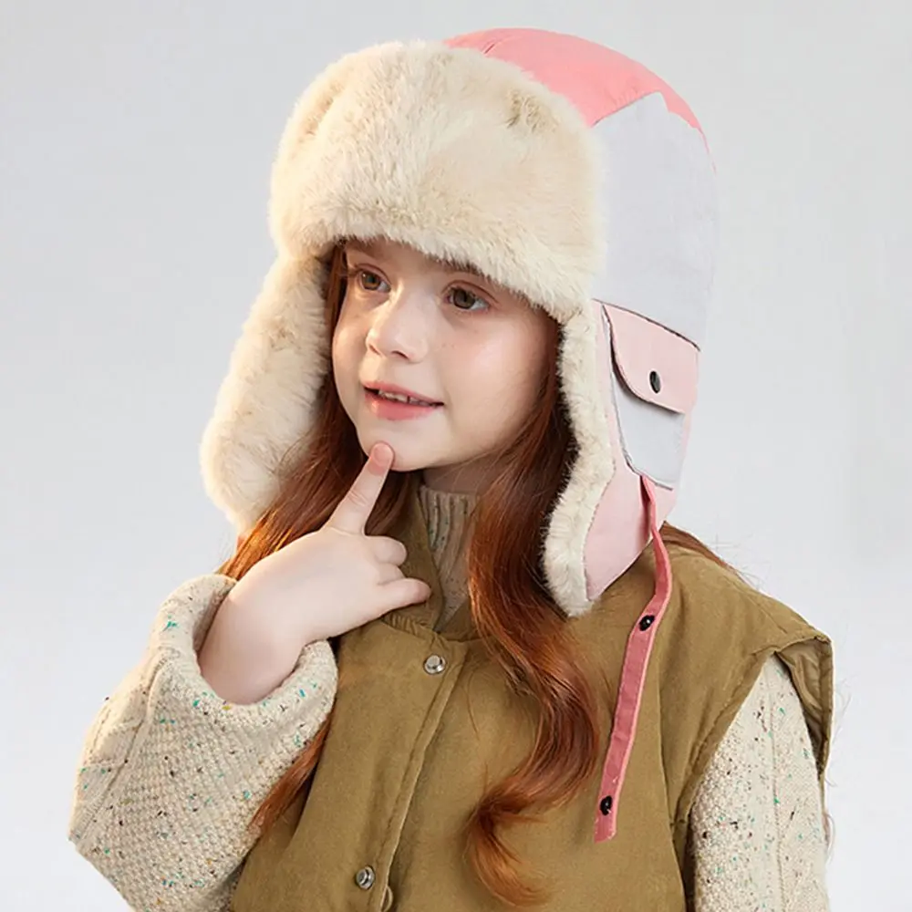 

Fashion Warm Children's Winter Hats Windproof Pilot Hat Cold Proof Thickening Earflap Cap Kids