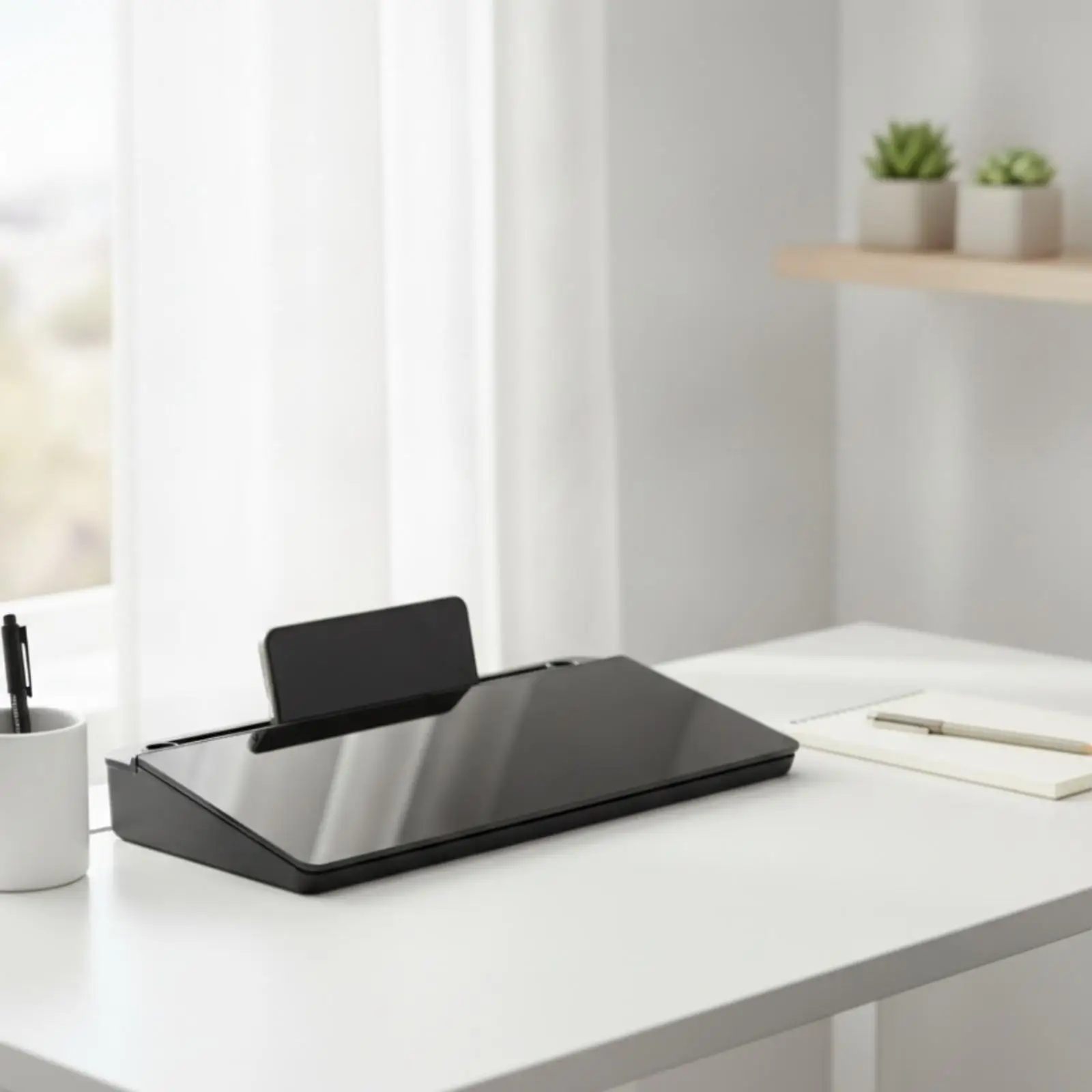 Premium Tempered Glass Whiteboard with Built-in Pen Tray for Office Workspace and Study Area Organization