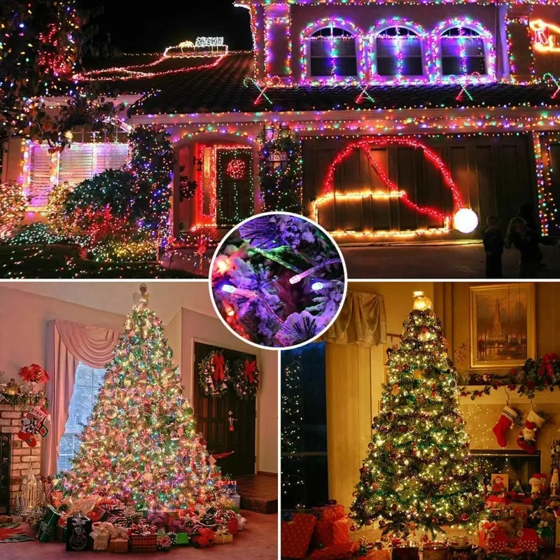 5M-32M LED Solar String Lights 300LED 8 Modes Solar Powered Xmas Outdoor Lights Waterproof Starry Christmas Fairy Lights