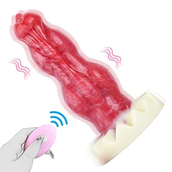 Dog Knot Dildo Animal Dildo Artificial Penis Remote Control Adult Sex Toy for Women Couple Vibrating Silicone Dog N-HFV5056S