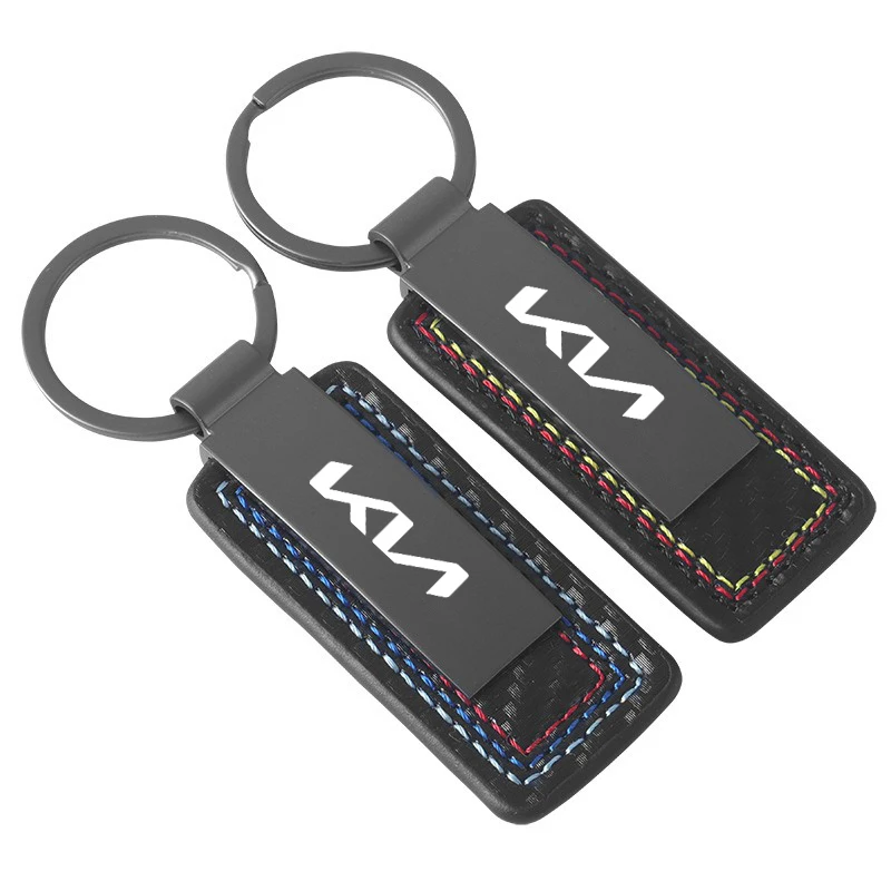 Alloy Leather Car Keychain Key Ring Fashion Gift For KIA Sportage Ceed Sorento Cerato Optima Picanto Rio Soul Stonic Accessories